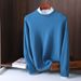 Pure Autumn Winter New Men's Crew Neck Sweater Long Sleeve Knitwear Solid Color Loose Pullover Base Shirt_viptrois.com