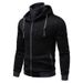 Men's Clothing Men's Slim Fit Zip-Up Hoodie - Contrast Trim Sportswear Jacket (Black/Grey/Maroon, M-XXXXL)_viptrois.com