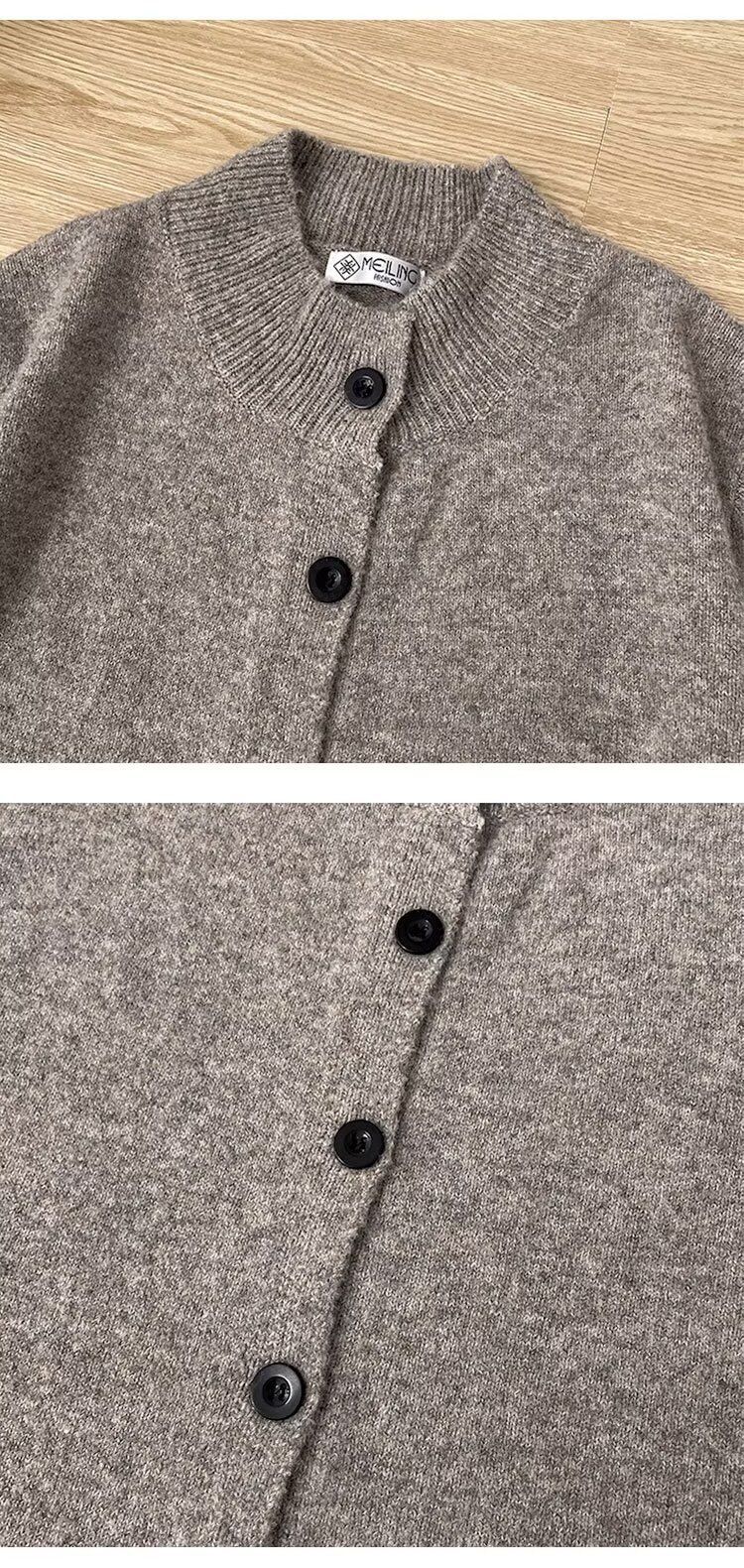 Warm Stand Up Collar Cardigan Sweater Men's Retro Loose Knit Sweater Jacket_viptrois.com