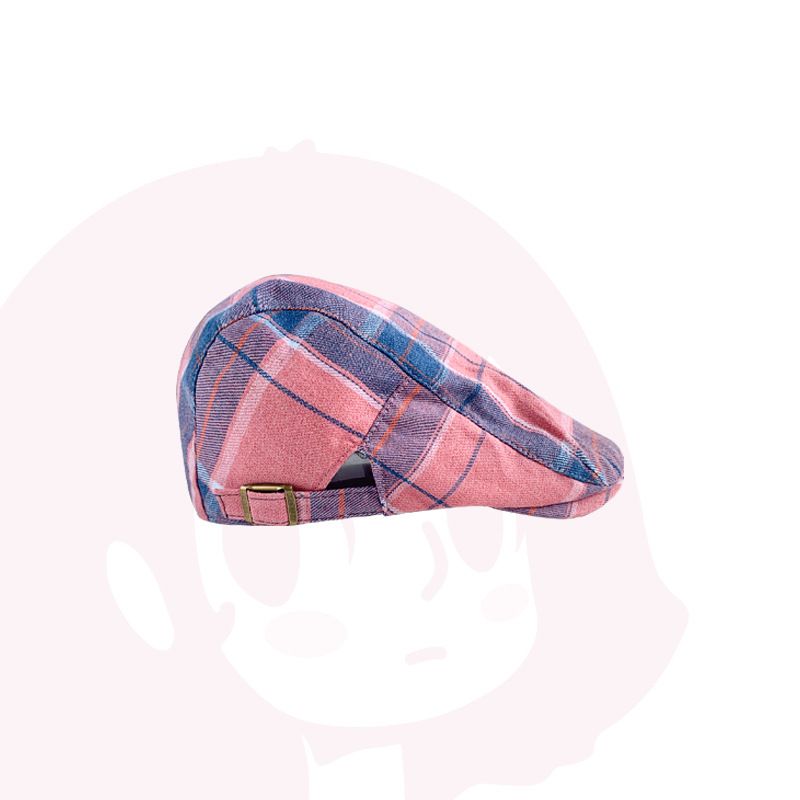 American Style Hot Girl/Spring Summer Reversible Forward Women Thin Plaid Newsboy Cap Men Vintage Hat_viptrois.com