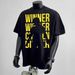 Men's Oversized Graphic Tee – Japanese Streetwear Inspired, Soft Cotton Blend, Trendy Letter & Cartoon Print (Unisex Casual Short Sleeve T-Shirt)_viptrois.com
