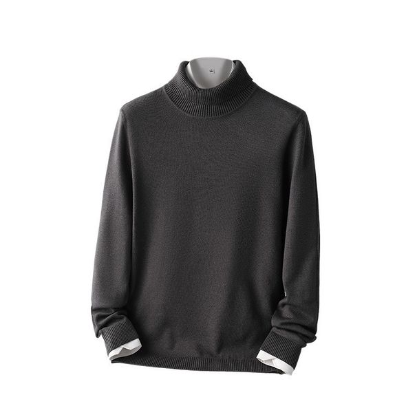 Men's Semi-Turtleneck Sweater, Winter Wool Blend Knit Pullover, Slim Fit Breathable Thermal Top, Stylish Casual Wear_viptrois.com