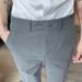 Men's Summer Slim Fit Dress Pants, Breathable & Wrinkle-Resistant, Straight Cut Casual Office Trousers (Black/Gray/Navy)_viptrois.com