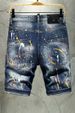 Men's Clothing 2024 Summer High Street Trendy Men's Spring Five-point Shorts Hand-painted Paint Hole Patch Patch Denim Shorts For Men_viptrois.com