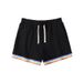 Premium Products Summer Rainbow Print Sports Shorts, Trendy Three Quarter Pants, Plus Size Casual Men's Pants_viptrois.com