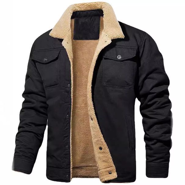Autumn New Men's Jacket Velvet Cotton Tooling Casual Jacket Men's Coat_viptrois.com