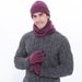Winter Knit Scarf Hat Gloves Set – Ultra-Soft Acrylic Trio (Black/Grey/Wine, 20x29cm, Thick & Windproof, Unisex Cold-Weather Essential)_viptrois.com