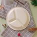 9-Inch Two-Compartment Three-Compartment Round Disposable Biodegradable Tableware Thickened Snack Barbecue Picnic Paper_viptrois.com