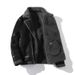 Men’s Oversized Faux Shearling Jacket – Streetwear Winter Coat With Zip Closure (Sizes M-5XL, Black)_viptrois.com