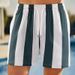 Men's Clothing Summer 3D Men's Sports Shorts Trendy Striped Casual Versatile Straight Leg Pants For Outdoor Activities_viptrois.com