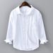 Men's Clothing Spring And Summer Linen Long Sleeved Shirt For Men Business Casual Versatile Cotton And Linen Shirt Literary Men's Linen Top_viptrois.com