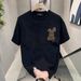 Summer Ice Silk Short Sleeve T-Shirt Men's Trendy Brand Printed Crew Neck Slim Sleeve T-Shirt_viptrois.com