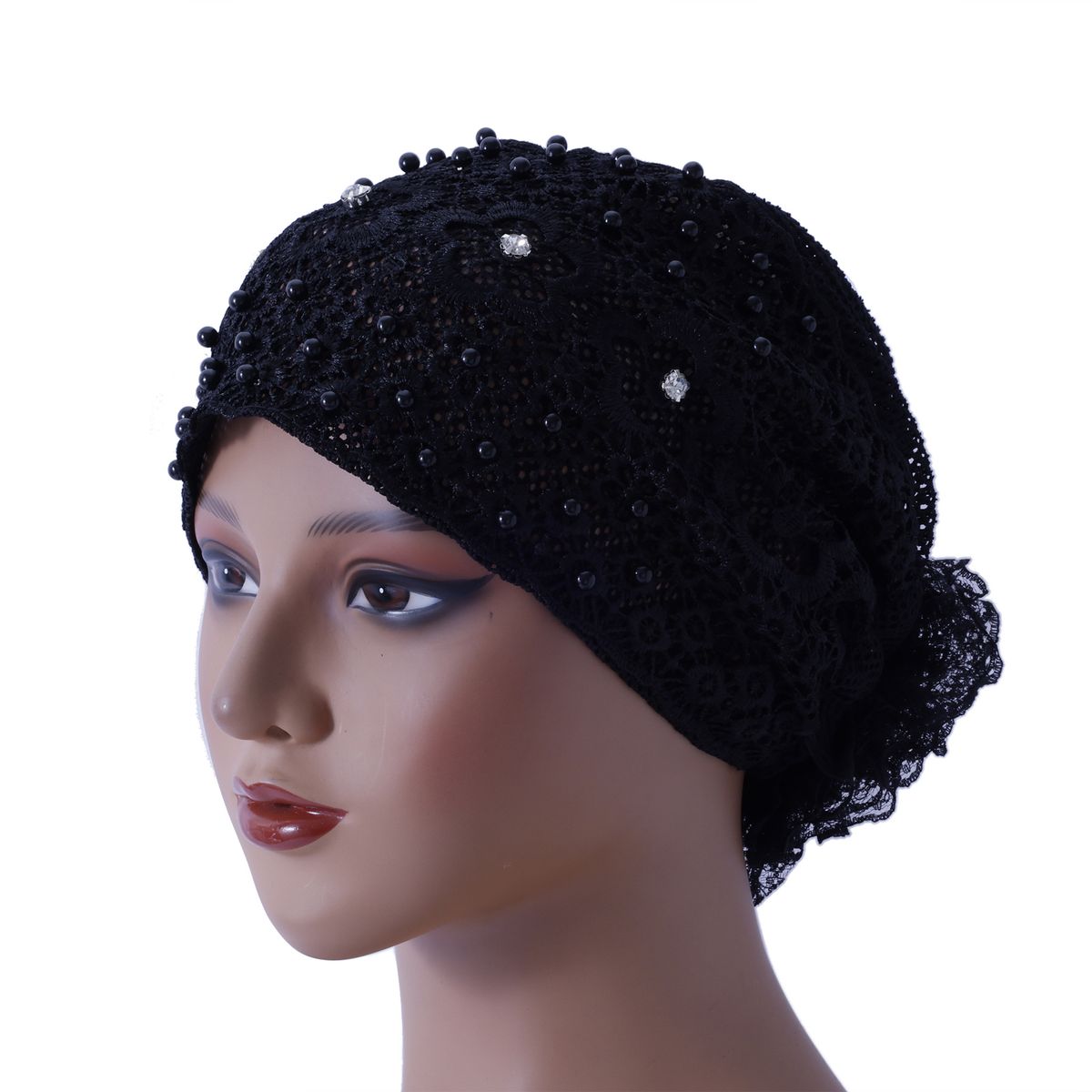 Beaded Floral Sun Hat – 2025 Fashionable Summer Veil Scarf With UV Protection (Net Red Hot Style)_viptrois.com