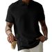 Men's Solid Color Polo Shirt, Breathable Casual Slim Fit Short Sleeve Top For Business Casual & Everyday Wear_viptrois.com