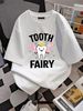 Funny Tooth Fairy Halloween Costume For Women Girls T-Shirt Streetwear Graphic Fashion Top For Everyday Wear Stylish Comfortable Stretched Unisex_viptrois.com