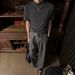 Accumulated Stripes Kendo Residual Heart Trousers Men's Draped Pleated Embroidered Gray Micro Flared Pants Straight-legcasualloose Pants_viptrois.com