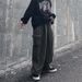 Men's Clothing Overalls Men's Autumn Straight Loose Wide Leg Casual Trousers Drawstring Pants_viptrois.com