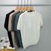 Men's Clothing Summer Thin New Pure Cotton Knitted Short Sleeved T Shirt For Women Round Neck Soft Hollow Hook Flower Thin Bottom T Shirt Top_viptrois.com
