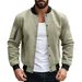 Men's Retro Baseball Jacket – Heavyweight Suede Cardigan With Button Front, Vintage Flight Bomber Style_viptrois.com