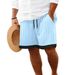 Men's Clothing Independent Station New Shorts With Multiple Pockets, Drawstring Jacquard Men's Beach Pants_viptrois.com
