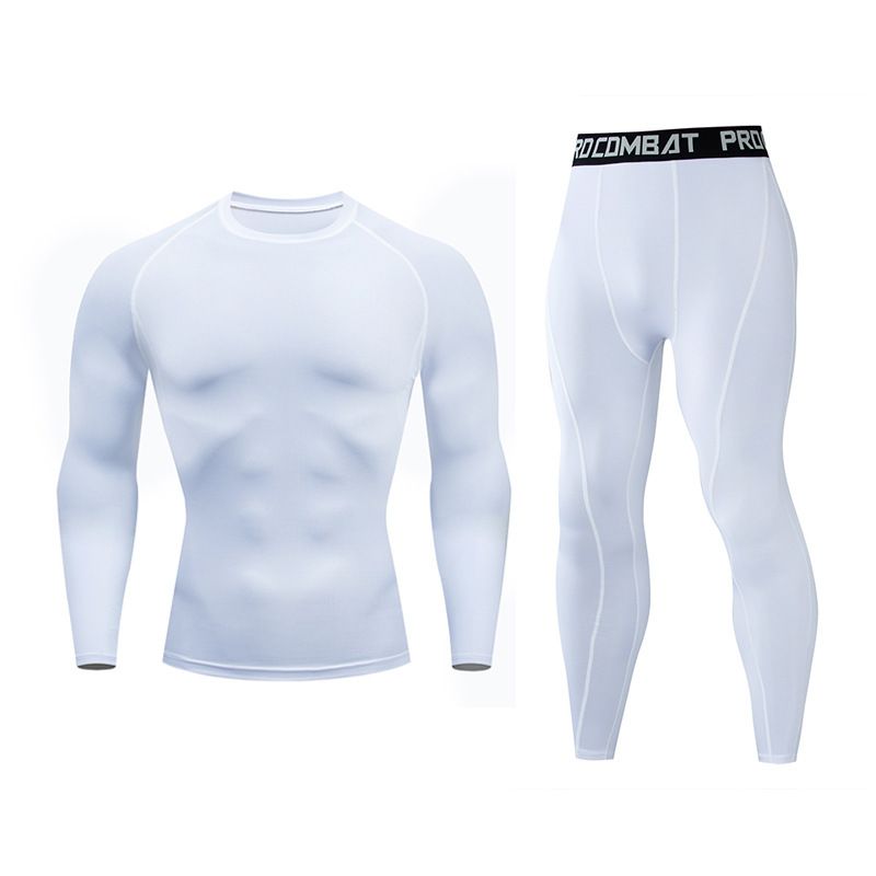 Men's Clothing Running Sports Fitness Suit Cycling Training Compression Tights Bottoming Long Sleeve Breathable Quick Drying Clothes_viptrois.com