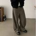 Washed Brown Jeans Men's Trendy Silhouette Casual Versatile Wide Leg Loose Curved Pants_viptrois.com