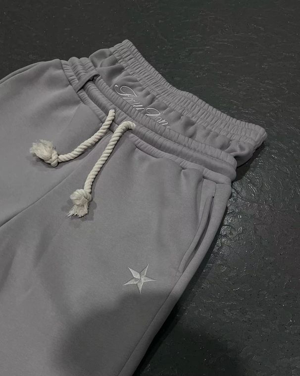 Unisex Double Waistband Jogger Pants, Innovative Fake Two-Piece Design Wide Leg Sweatpants For Men And Women_viptrois.com