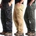 2025 Men's New Overalls Loose Straight Multi-pocket Casual Pants Outdoor Training Sport Camouflage Tactical Pants Cotton Comfort_viptrois.com