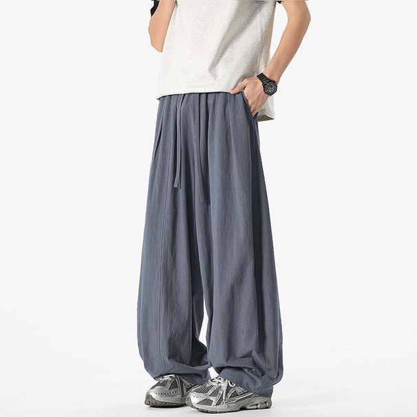 Men's Plus Size Summer Casual Pants Straight Leg Wide Leg Thin Lazy Style Yamamoto_viptrois.com