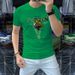 The Source Factory Sends A European 2024 Short-sleeved Men's Slim-fitting Mercerized Cotton Half-sleeved Tiger Head Hot Diamond T-shirt._viptrois.com