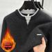 Pure American Style Casual Two-Piece Long Sleeve Sweater For Men Thickened Warm Knitted Top 2025 Winter New Color-Block_viptrois.com