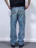 Men's Clothing Washed Jeans Cleanfit Workwear Loose Straight Logging Pants_viptrois.com