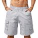 Men's Solid Color Loose Fit Summer Casual Shorts With Multiple Pockets Workwear Sports Five Point_viptrois.com