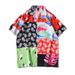 Men's Clothing Retro Printed Shirt Hot Selling Hip Hop Trendy Brand Men's Trendy Loose Hawaiian Short Sleeved Floral Shirt Jacket Men_viptrois.com