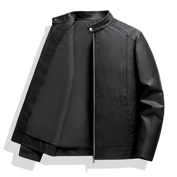 Men's Clothing New Tops Leather Jacket Men's PU Leather Jacket Spring And Autumn Korean Style Trendy Stand Collar Motorcycle Clothes Work Jacket Men_viptrois.com