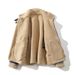 Men's Oversized Faux Shearling & Leather-Trim Jacket – Fleece-Lined Winter Coat With Notch Lapel (Gray, M-5XL)_viptrois.com