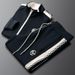 Luxurious New Color-Block Casual Slim Fit Sports Suit Spring And Autumn Men's Cardigan Trendy Jacket Two-Piece Set_viptrois.com