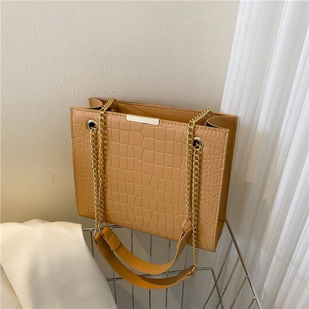 Women's Bags Textured Popular New Style Stylish Casual Chain Solid Color One Shoulder Crossbody Large Bag For Women_viptrois.com