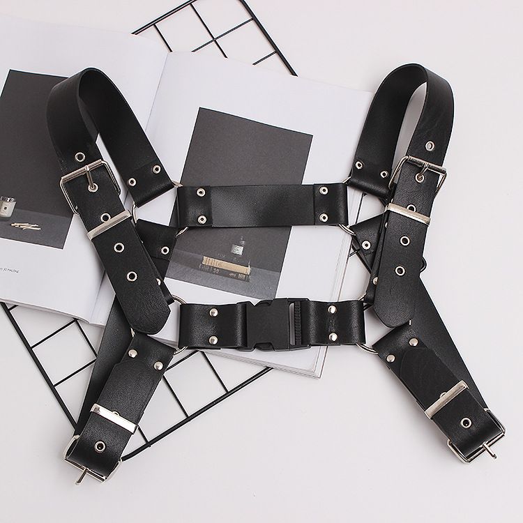 2019 new style European and American style niche design concave shape PU leather buckle outer straps trendy unisex_viptrois.com