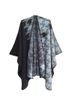 Unisex Thickened women's large jacquard split cape large plaid acrylic cape_viptrois.com