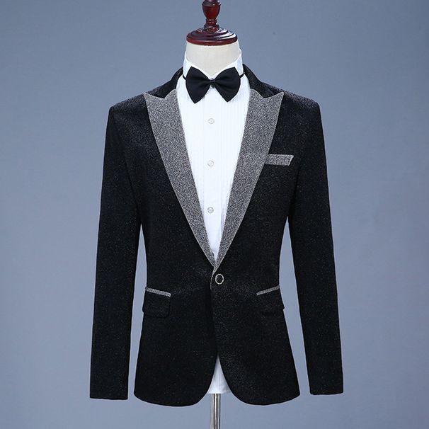 CT Men's Colorful Shiny Sequin Single Singer Stage Long Sleeve Shirt Annual Meeting Performance Suit Set Formal Wear_viptrois.com
