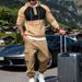 Men's Heavyweight Fleece Hoodie & Joggers Set – Minimalist Embroidered Workwear Style For Outdoor & Commuting (Burgundy, Camel, Grey, Black, Navy)_viptrois.com