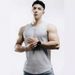 Summer New Men's Sports, Leisure, Running, Fitness Training Solid Color Elastic Quick Drying Round Hem Sleeveless Tank_viptrois.com