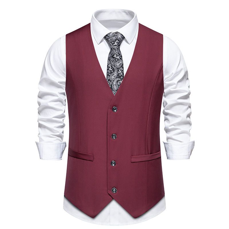 Men's Suit Vest Wedding Party V-Neck Vest Vest_viptrois.com