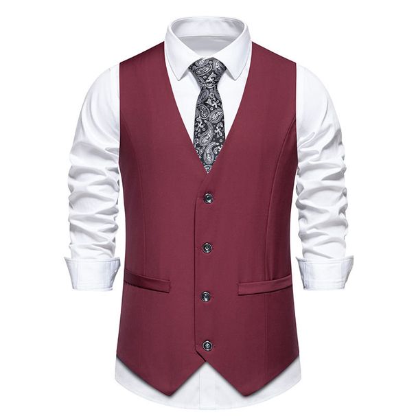 Men's Suit Vest Wedding Party V-Neck Vest Vest_viptrois.com