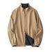 Timeless Linen Work Jacket – Reversible Stand Collar Coat For Effortless Sophistication_viptrois.com