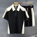 Men's Stylish Color-Block Ice Silk Shirt Summer Loose-Fit Casual Sportswear Short-Sleeved T-Shirt Breathable Fashion Top_viptrois.com