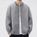 Pure High-End Knitted Cardigan For Men With Baseball Collar 2024 Spring And Autumn New Lazy Style Men's Sweater Jacket Loose_viptrois.com