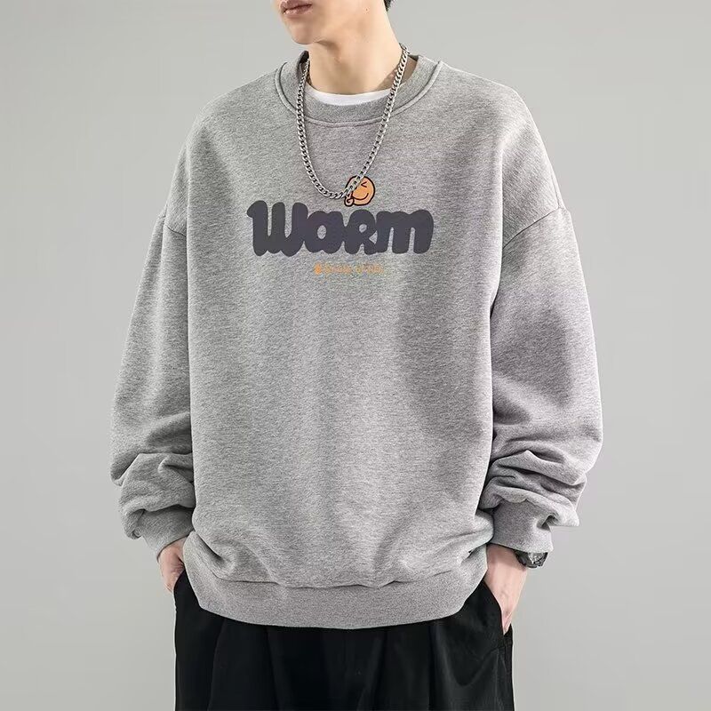 Retro Round Neck Hoodie For Men, Autumn And Winter, Trendy Brand For Teenagers, High-end Jacket_viptrois.com