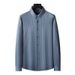 Men's Clothing Plus Size Elastic Long Sleeve Cashmere Striped Shirt Men's Casual Lapel Business Plus Size Shirt_viptrois.com
